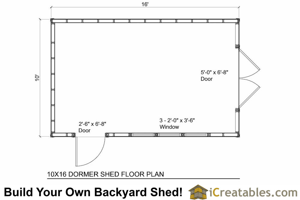 10x16 Shed Plans With Dormer | iCreatables.com