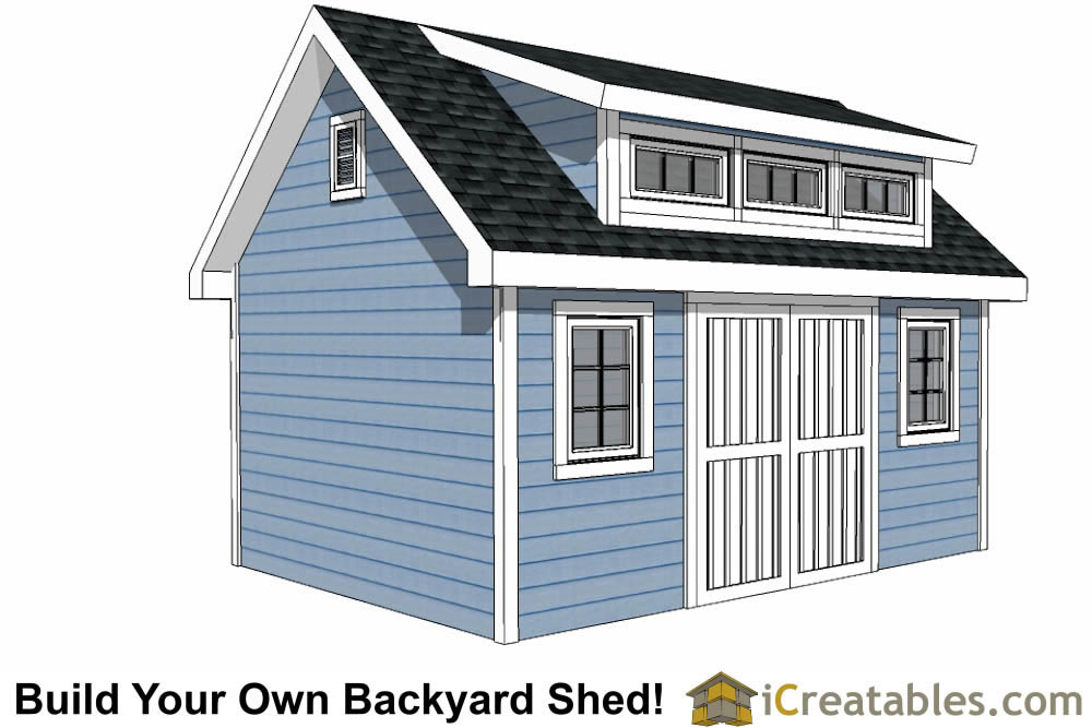 10x16 Shed Plans With Dormer iCreatables.com