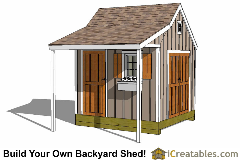 10x12 gable shed with porch roof plans myoutdoorplans