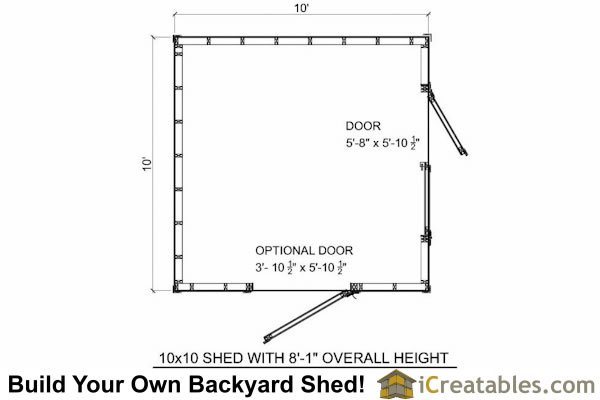 10x10 Short Shed Plans | Under 8 Foot Shed