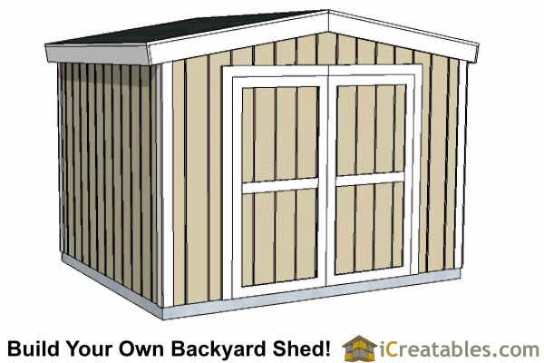 8x10 8 foot tall gable shed