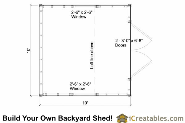 10x10 shed plans | gable shed | Storage Shed Plans | icreatables 10x10 Barn Shed Plans | Gambrel Shed Plans