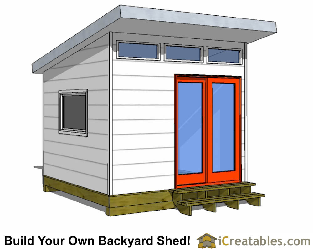 10x10 Studio Shed Plans | 10x10 Office Shed Plans | Modern ...