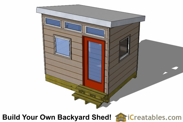 10x10 Studio Shed Plans | 10x10 Office Shed Plans | Modern Shed