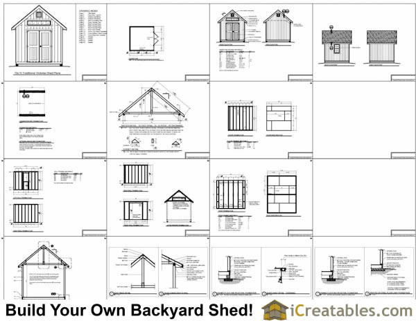 10x10 Traditional Victorian Style Storage Shed Plans