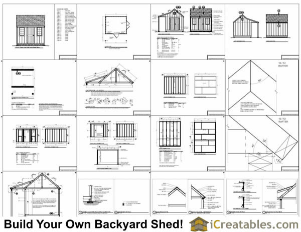 10x12 colonial shed plans with porch