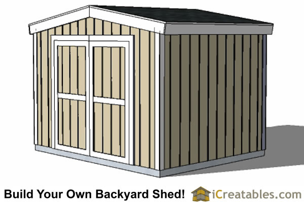 10x12 Short Shed Plans 8' Tall Storage Shed Plans iCreatables