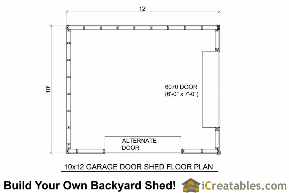 10x12 Shed Plans With Garage Door | icreatables