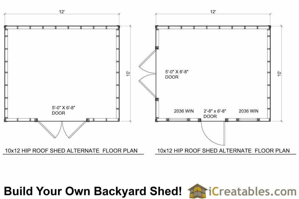 10x12 hip roof shed plans