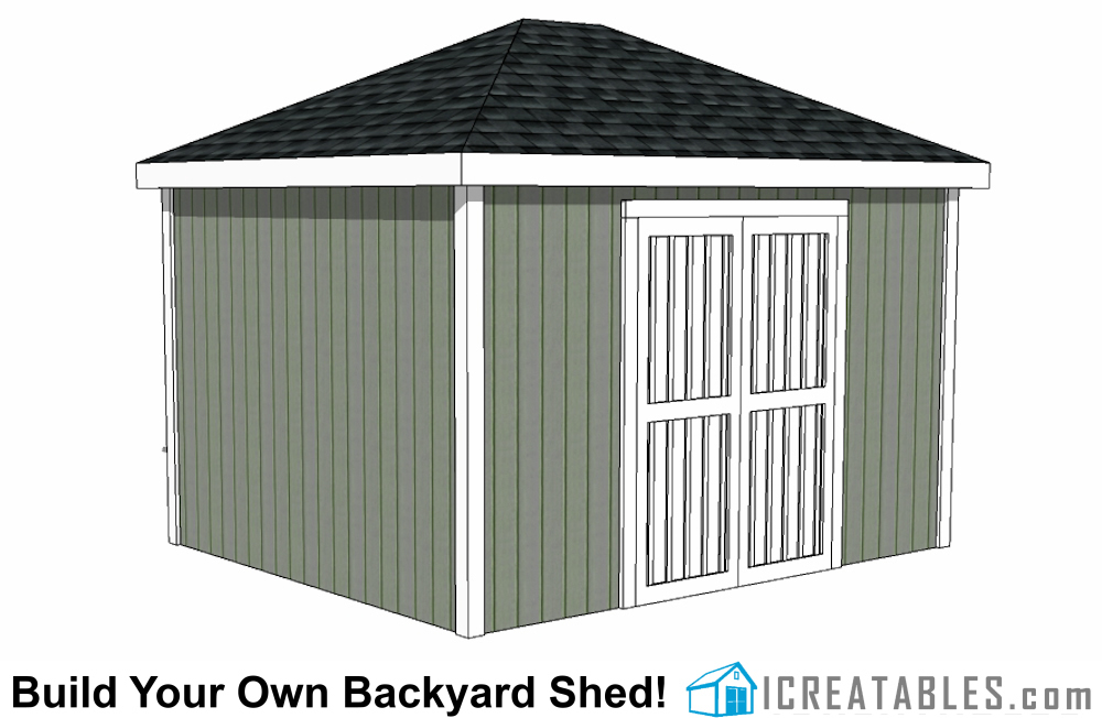 10x12 Hip Roof Shed Plans