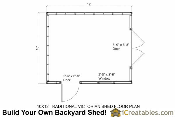 10x12 Traditional Victorian Garden Shed Plans 