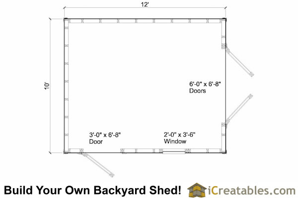 10x12 shed plan floor plan