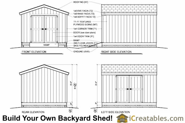 10x12 Shed Plans | Gable Shed | Storage Shed Plans | icreatables