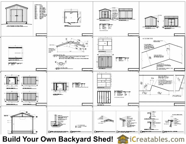 10+X16+Gable+Shed+Plans 10x12 Shed Plans Gable Shed Storage Shed 