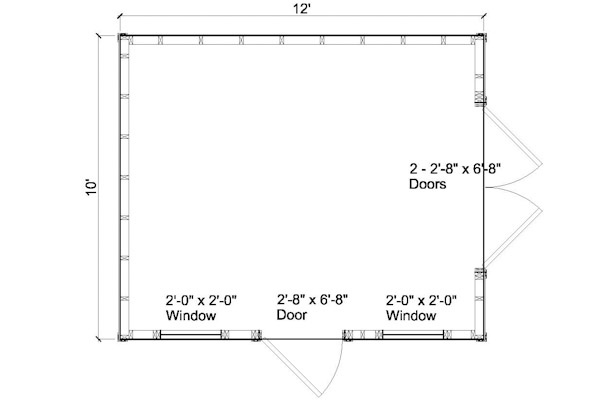 10x12 shed floor plan