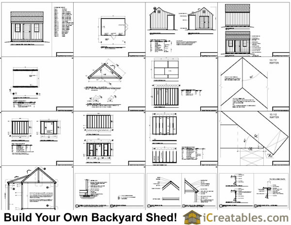 10x14 colonial shed plans with porch