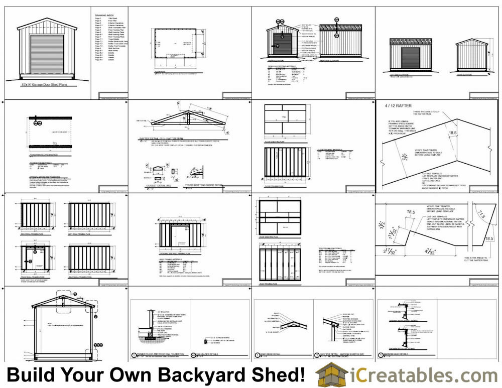 10x14 shed with garage door plans