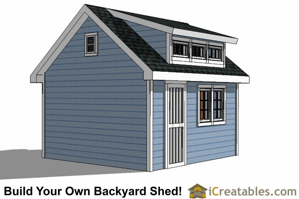 10x14 Shed Plans With Dormer | iCreatables.com