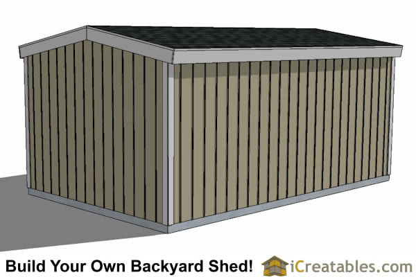 10x16 Short Shed Plans  8' Tall Storage Shed Plans  iCreatables