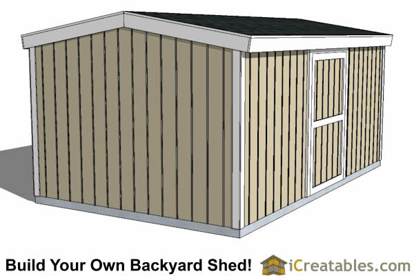 10x16 Short Shed Plans 8' Tall Storage Shed Plans 