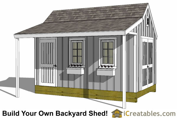 10x16 Shed Plans - DIY Shed Designs - Backyard Lean To 