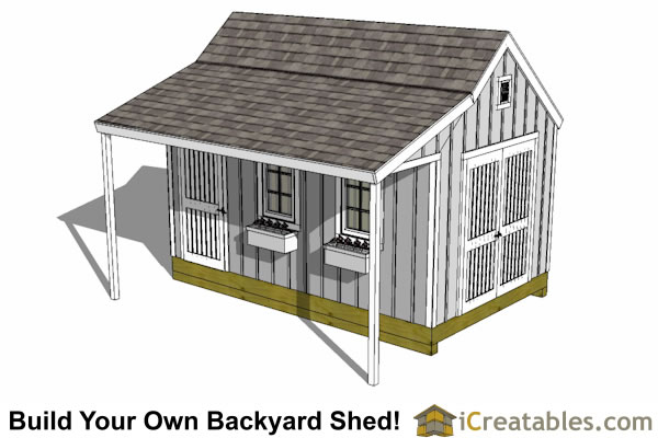 Building plans for a 10'x 16' Cape Cod shed plans with a porch