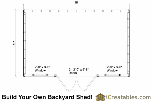 10x16 Colonial Shed Plans Icreatables SHEDS