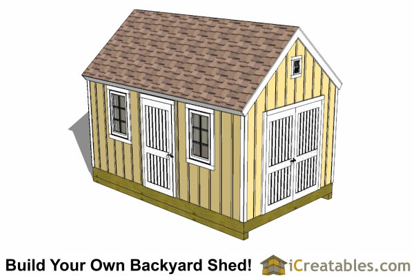 10x16 Colonial Shed Plans | Icreatables SHEDS