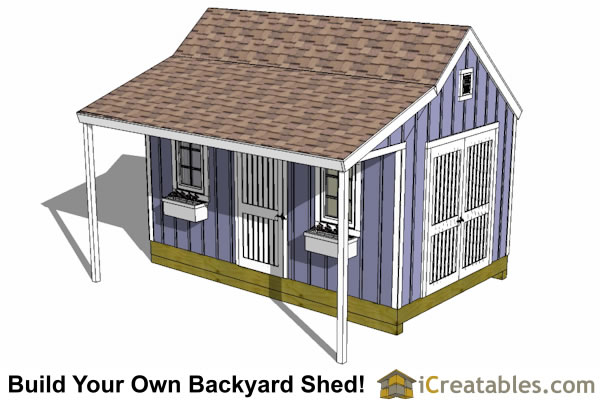 10x16 colonial new england shed plan with porch top