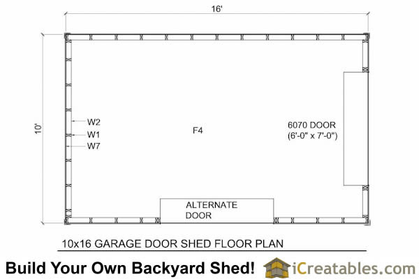 12x24 Gable Shed Plans With A Overhead Door Include The Following ... 10x16 Shed Plans With Garage Door | icreatables