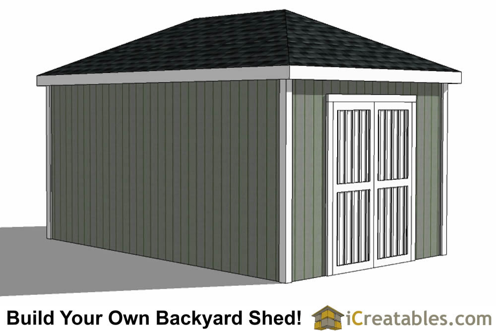 10x16 Hip Roof Shed Plans