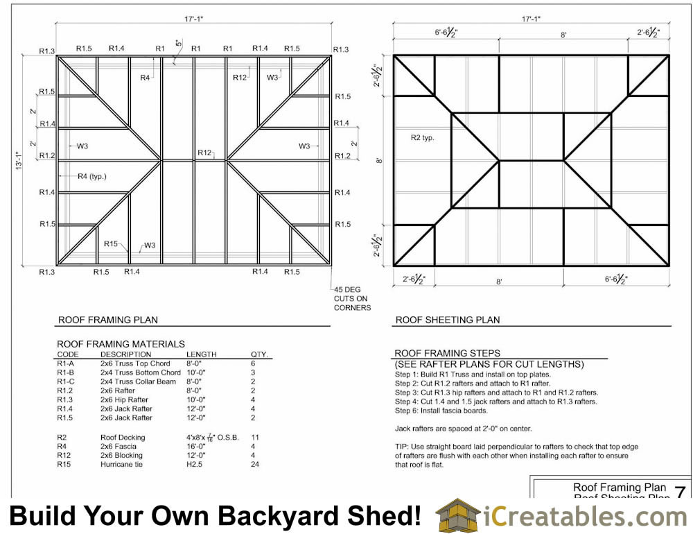 10x16 hip roof shed plans