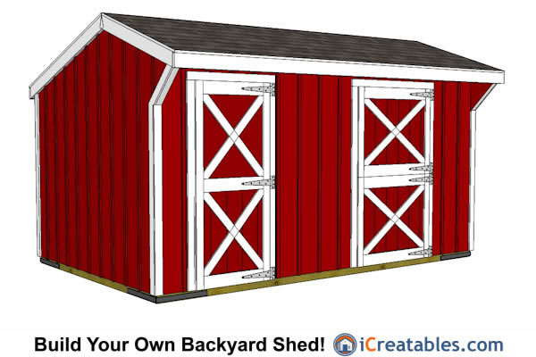 10x16 Shed Plans - DIY Shed Designs - Backyard Lean To &amp; Gambrel