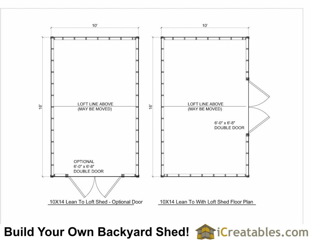 10x16 Lean To Shed Plans With Loft