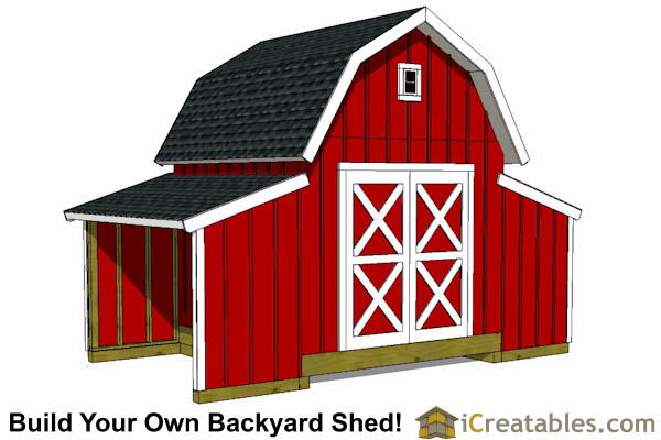 barn shed plans - classic american gambrel - diy barn designs