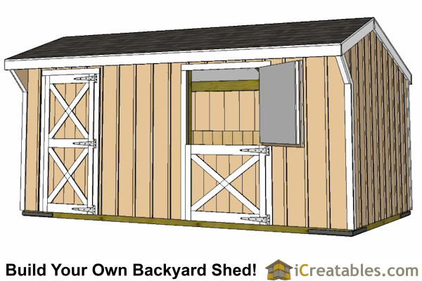 10X18 Small Horse Barn Plans | Single Stall Horse Barn Plans