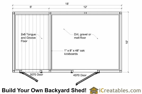 10X18 Small Horse Barn Plans | Single Stall Horse Barn Plans