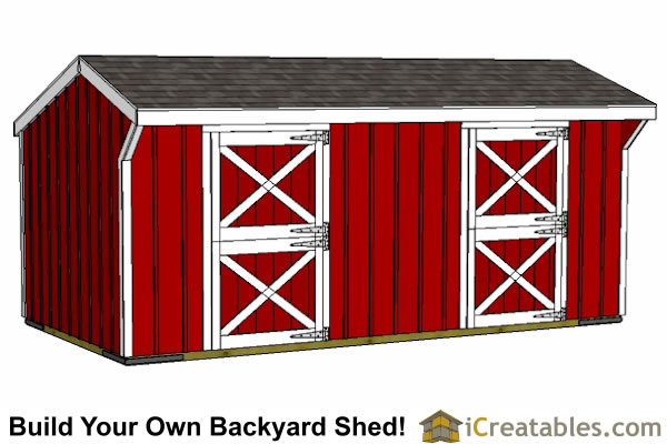 10x20 2 stall horse barn plans