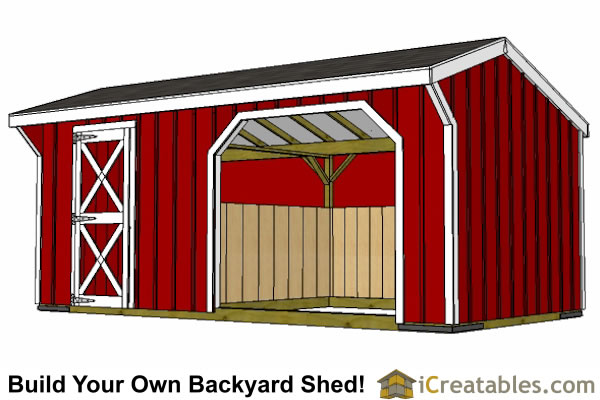 10x20 run in shed with tack room plans