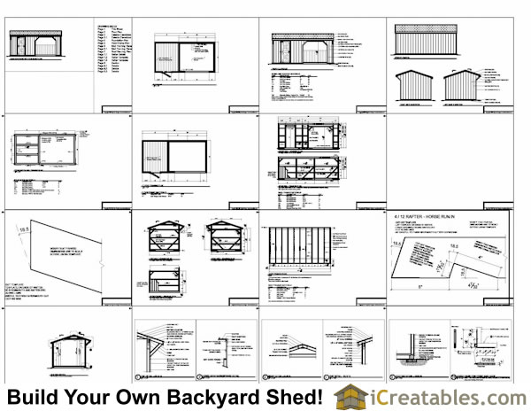 10x20 run in shed with tack room plans