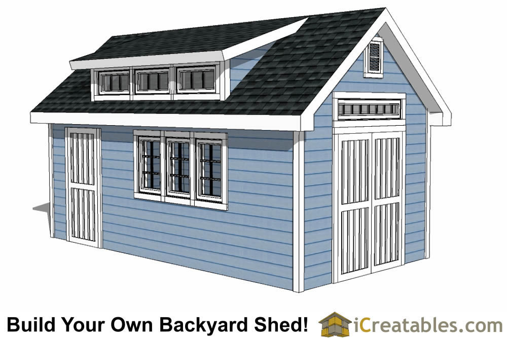 10x20 Dormer Shed Plans