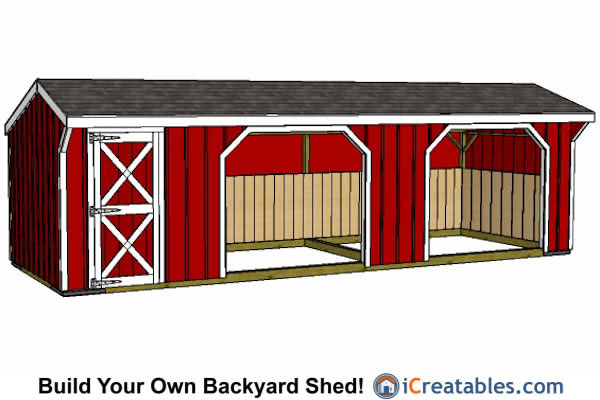 Run In Shed Plans - Building Your Own Horse Barn - iCreatables