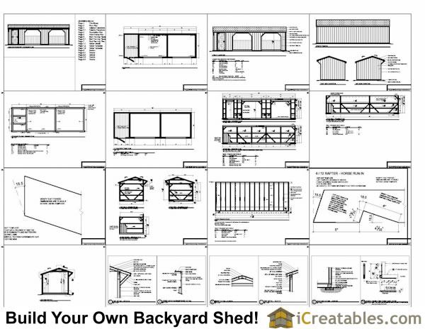 10x30 run in shed construction plans