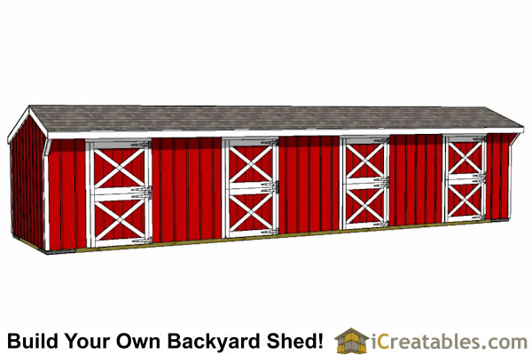 10x40 4 stall horse barn plans