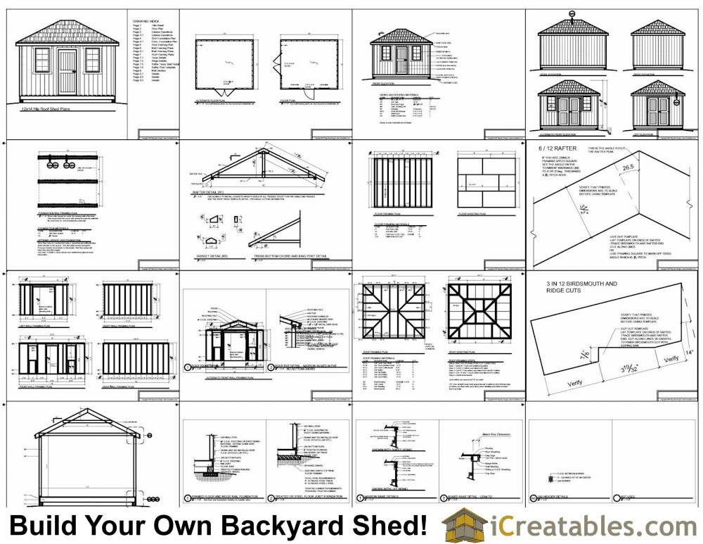 12x14 Hip Roof Shed Plans