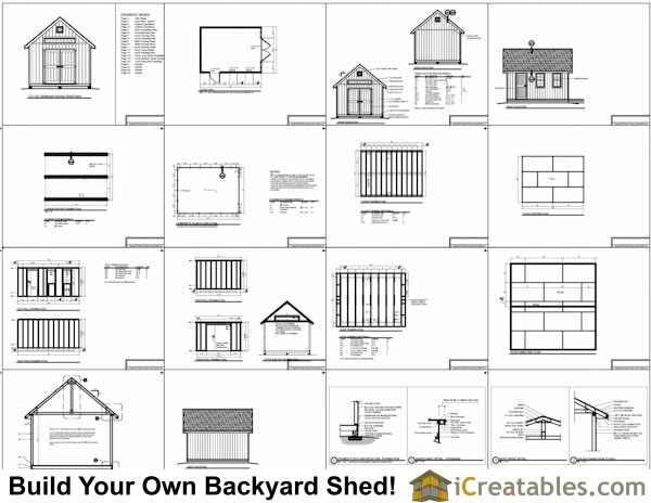 12x16 Traditional Victorian Backyard Shed Plans iCreatables.com