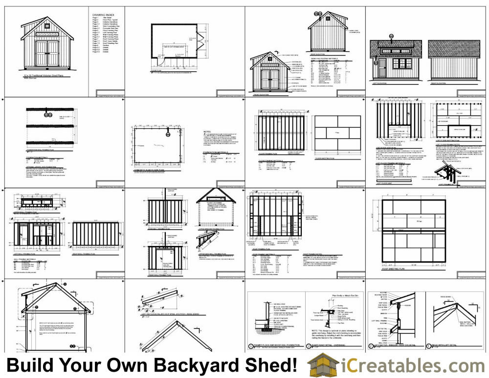 custom design shed plans, 12x16 gable storage, diy wood
