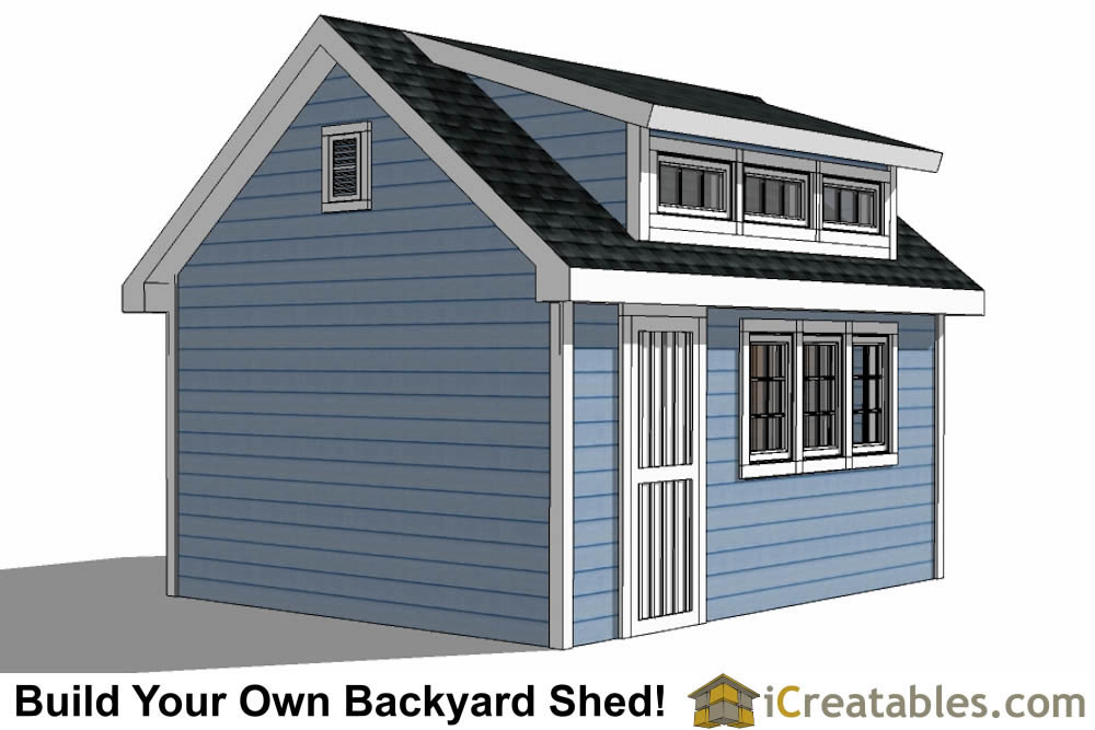 12x16 Shed Plans With Dormer | iCreatables.com