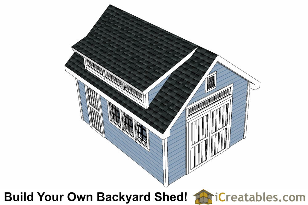 12x16 Shed Plans With Dormer | iCreatables.com