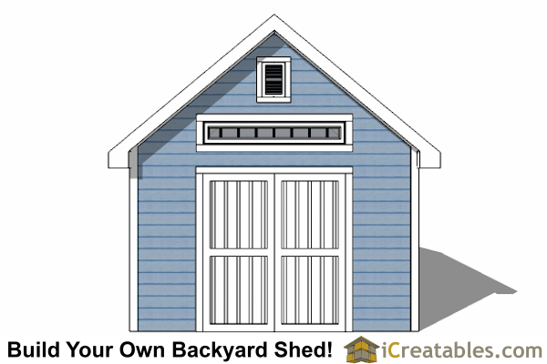 12x16 Traditional Victorian Style Storage Shed elevation